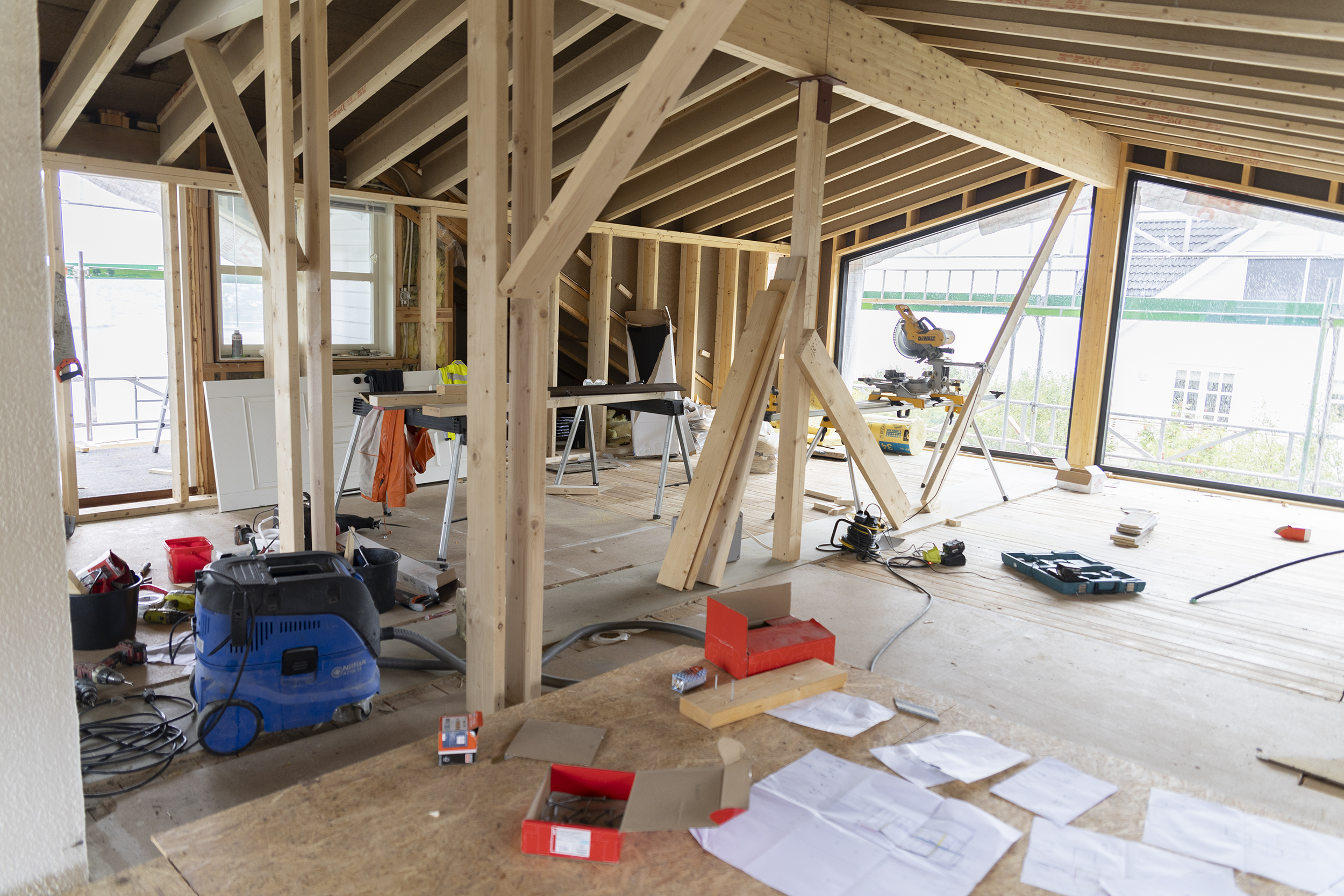 I tillegg til nytt tak, utvidet familien loftet med nesten 70 kvadratmeter.